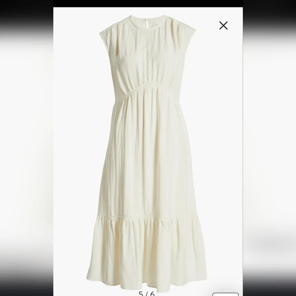 Treasure & Bond Cream Midi Dress Size Small Nwot.